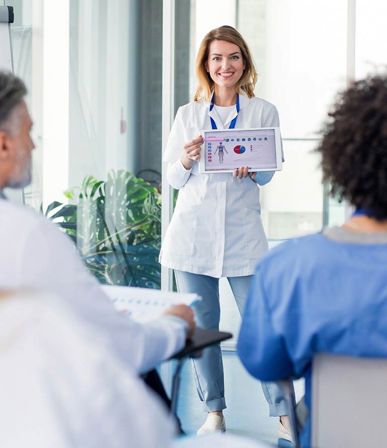 Leeds Limb Centre doctor giving presentation