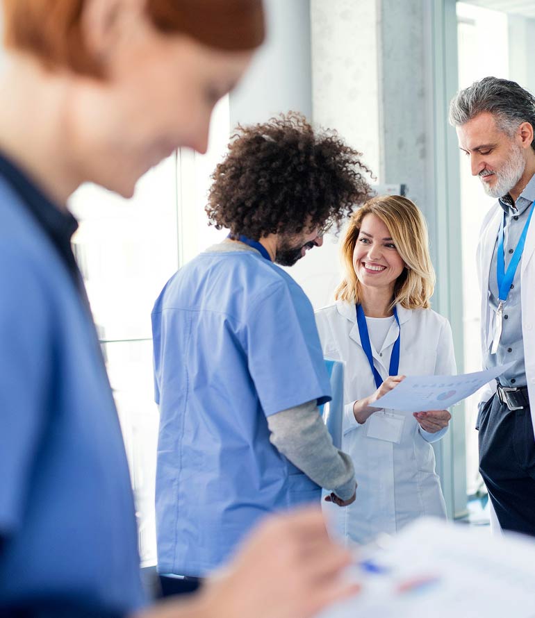 Leeds Limb Centre Group of doctors speaking
