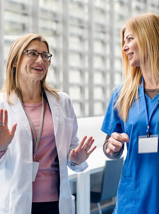 Leeds Limb Centre Healthcare Woman Speak to eachother