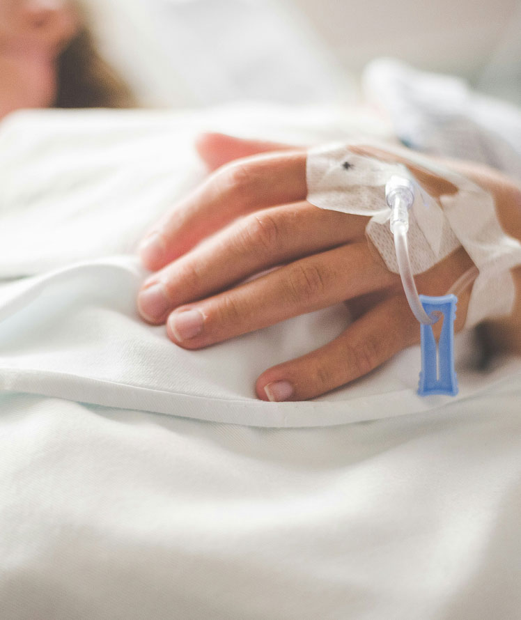 Leeds Limb Center woman in hospital bed